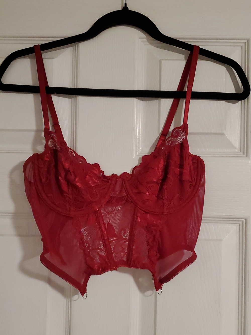 Red Lace Longline Underwire Bustier - Women Intimates & Sleepwear